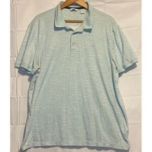 CALVIN‎ KLEIN POLO Mens X-LARGE BLUE AND WHITE 38% POLYESTER 62% COTTON